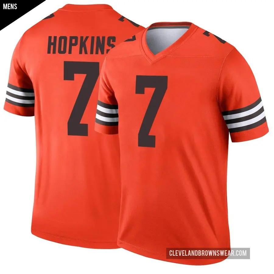 Men's Cleveland Browns ＃7 Dustin Hopkins Orange Legend Inverted Jersey