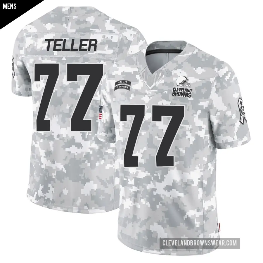 Men's Cleveland Browns ＃77 Wyatt Teller Arctic Camo Limited 2024 Salute to Service Jersey