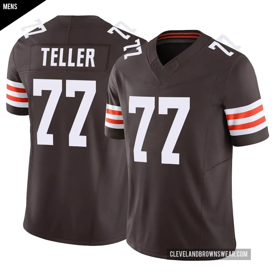 Men's Cleveland Browns ＃77 Wyatt Teller Brown Limited Vapor F.U.S.E. Jersey
