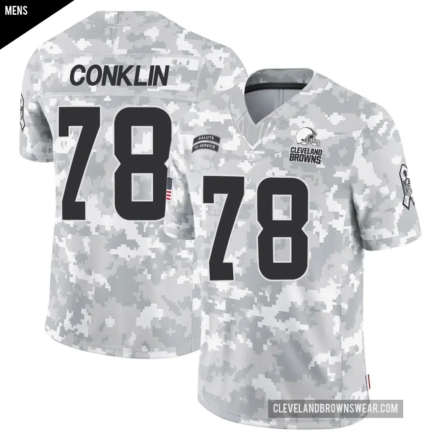 Men's Cleveland Browns ＃78 Jack Conklin Arctic Camo Limited 2024 Salute to Service Jersey