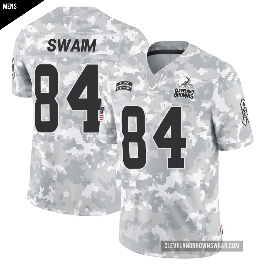 Men's Cleveland Browns ＃84 Geoff Swaim Arctic Camo Limited 2024 Salute to Service Jersey