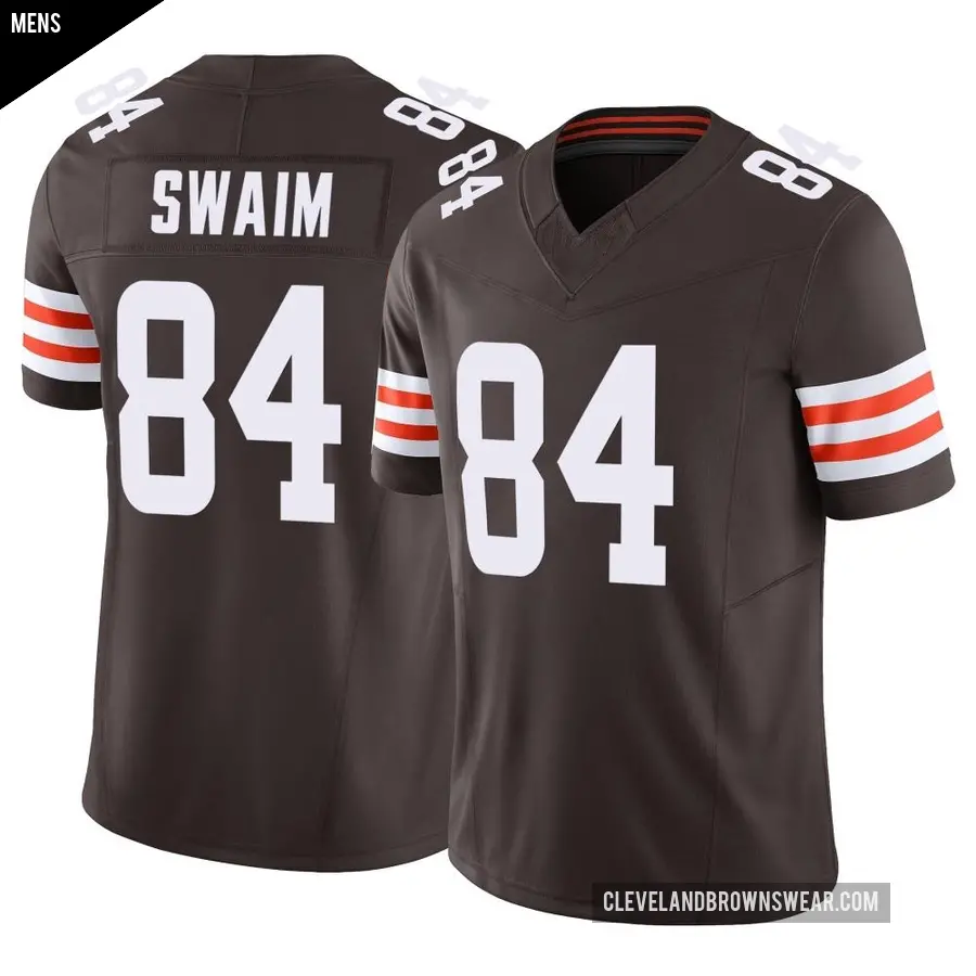 Men's Cleveland Browns ＃84 Geoff Swaim Brown Limited Vapor F.U.S.E. Jersey
