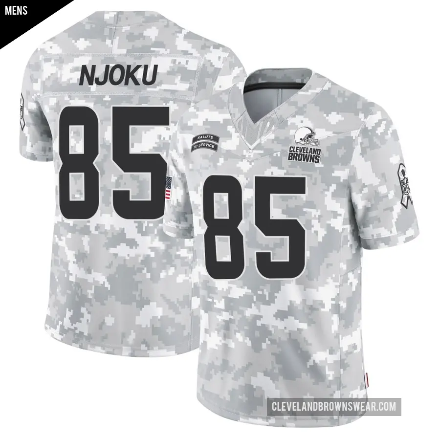 Men's Cleveland Browns ＃85 David Njoku Arctic Camo Limited 2024 Salute to Service Jersey