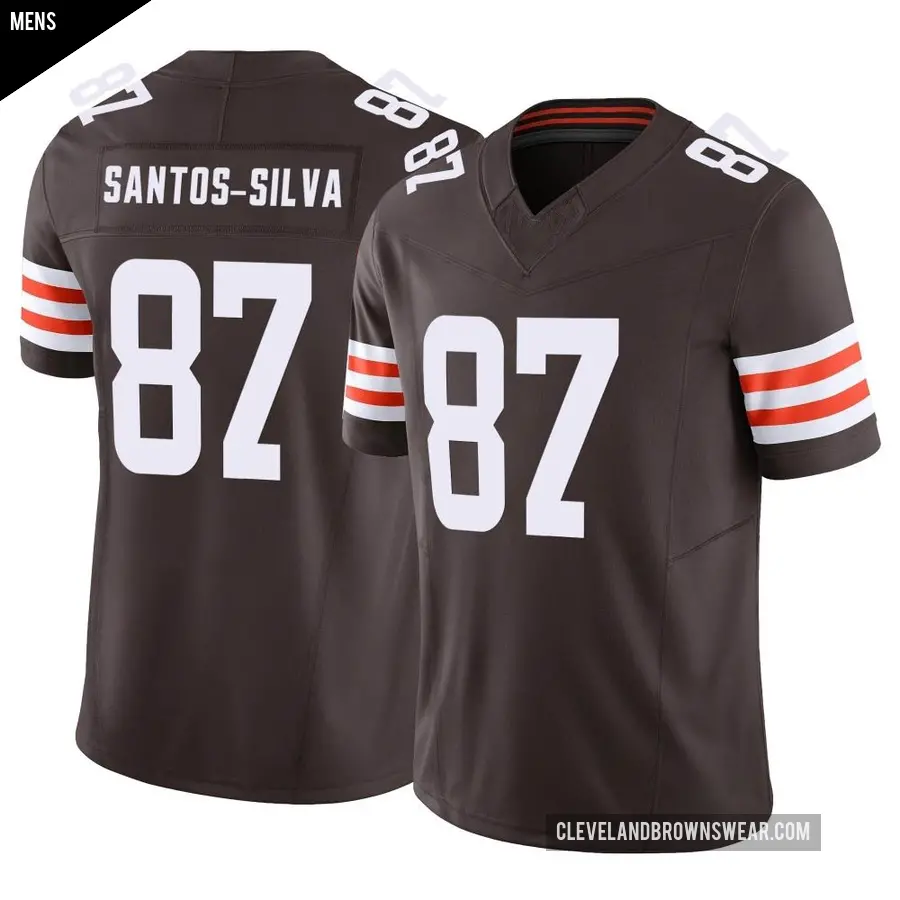 Men's Cleveland Browns ＃87 Marcus Santos-Silva Brown Limited Vapor F.U.S.E. Jersey