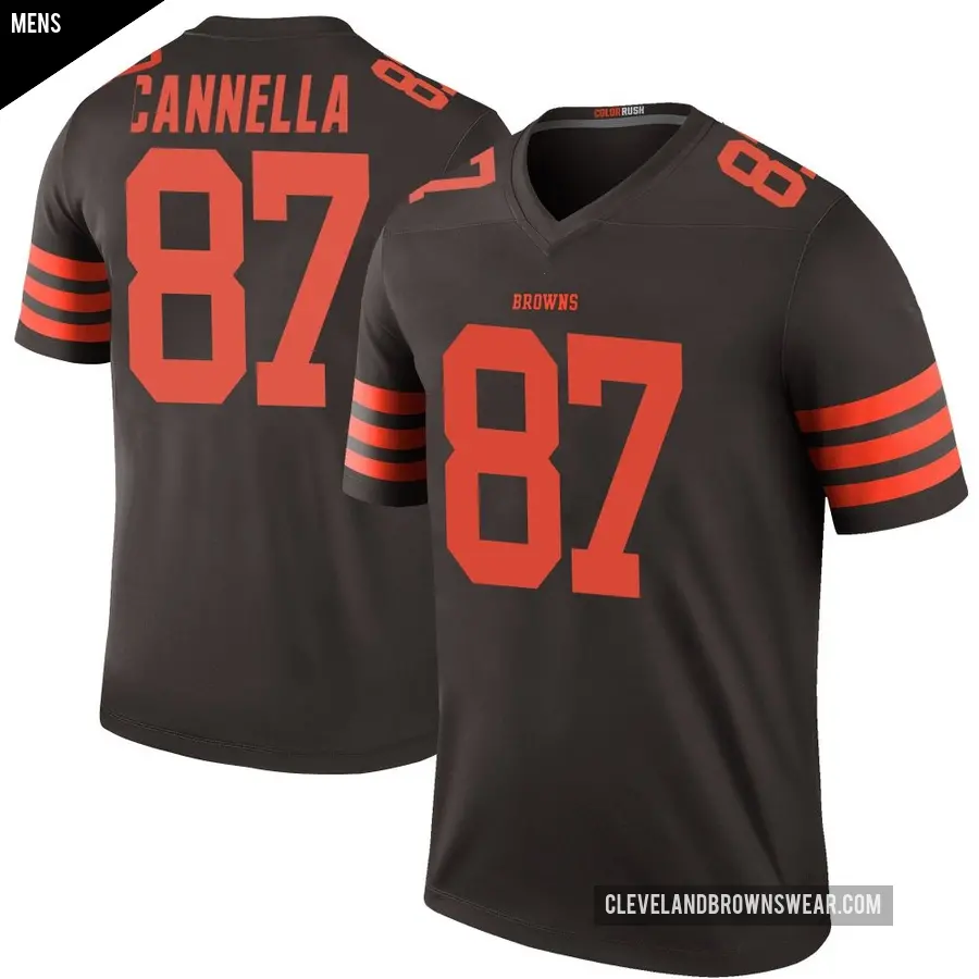 Men's Cleveland Browns ＃87 Sal Cannella Brown Legend Color Rush Jersey
