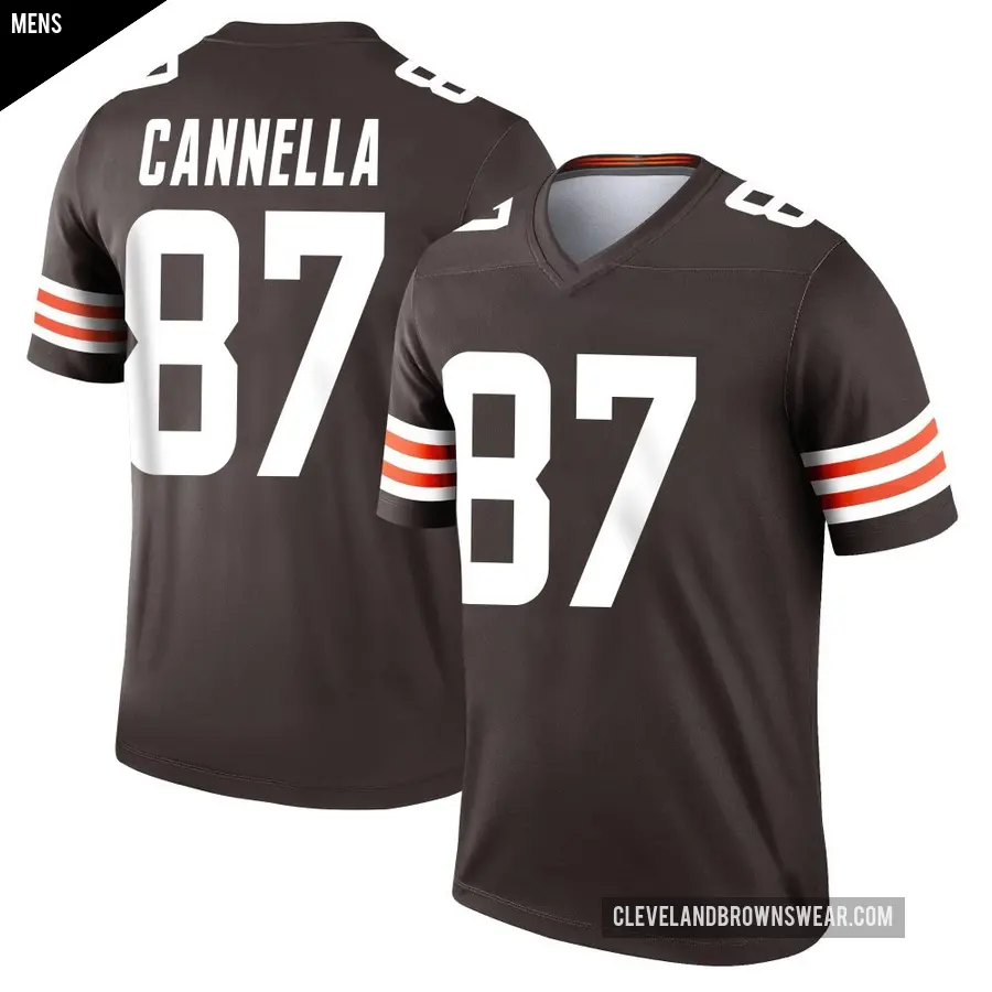 Men's Cleveland Browns ＃87 Sal Cannella Brown Legend Jersey