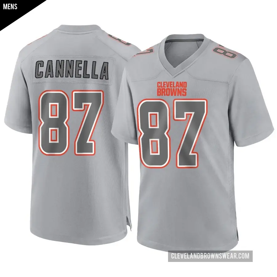 Men's Cleveland Browns ＃87 Sal Cannella Gray Game Atmosphere Fashion Jersey