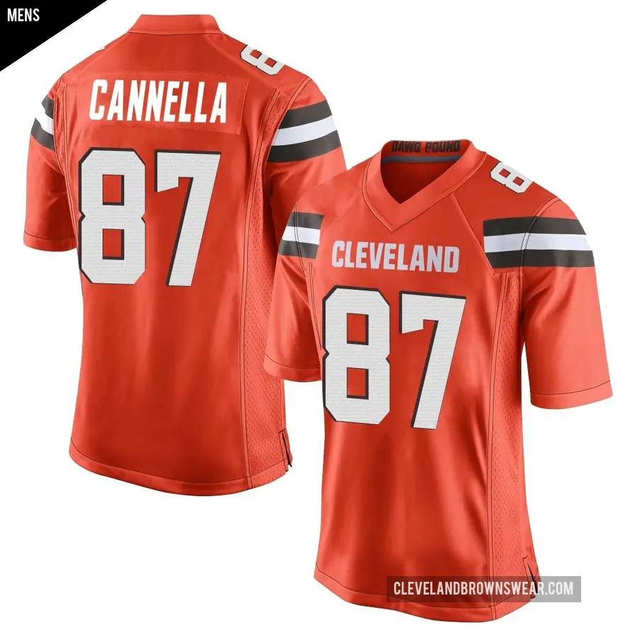 Men's Cleveland Browns ＃87 Sal Cannella Orange Game Alternate Jersey