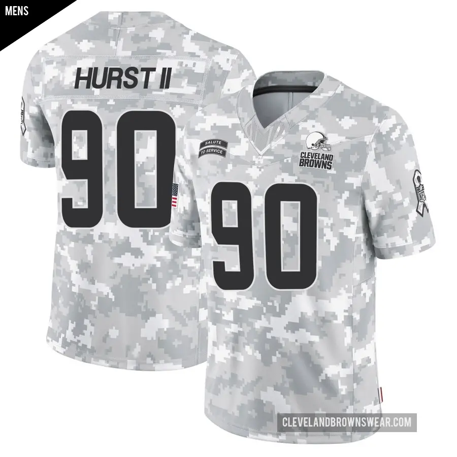 Men's Cleveland Browns ＃90 Maurice Hurst II Arctic Camo Limited 2024 Salute to Service Jersey