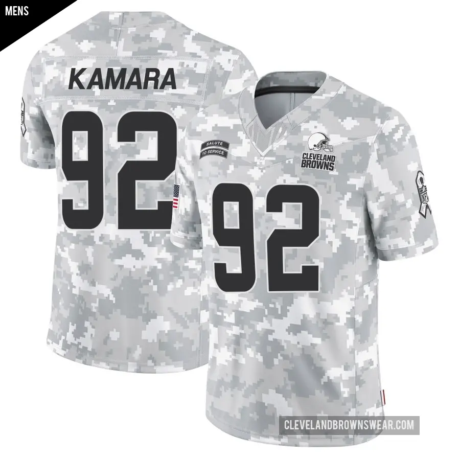 Men's Cleveland Browns ＃92 Sam Kamara Arctic Camo Limited 2024 Salute to Service Jersey