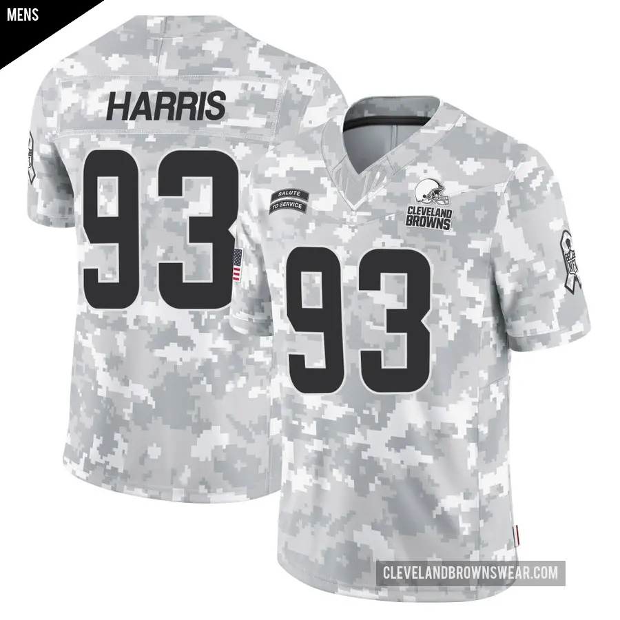 Men's Cleveland Browns ＃93 Shelby Harris Arctic Camo Limited 2024 Salute to Service Jersey