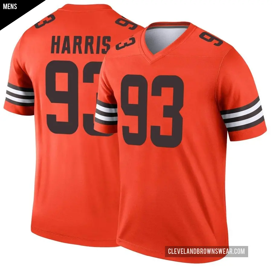 Men's Cleveland Browns ＃93 Shelby Harris Orange Legend Inverted Jersey