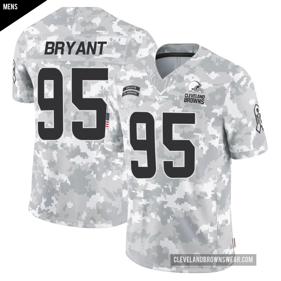 Men's Cleveland Browns ＃95 Armonty Bryant Arctic Camo Limited 2024 Salute to Service Jersey