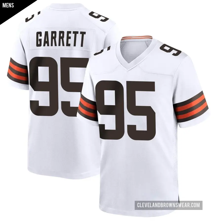 Men's Cleveland Browns ＃95 Myles Garrett White Game Jersey