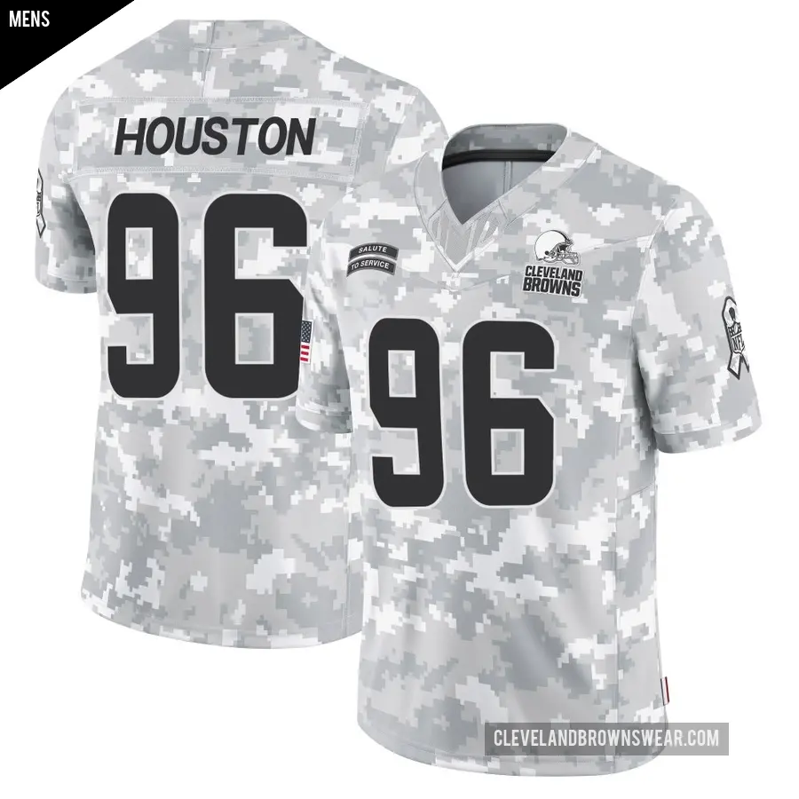 Men's Cleveland Browns ＃96 James Houston Arctic Camo Limited 2024 Salute to Service Jersey
