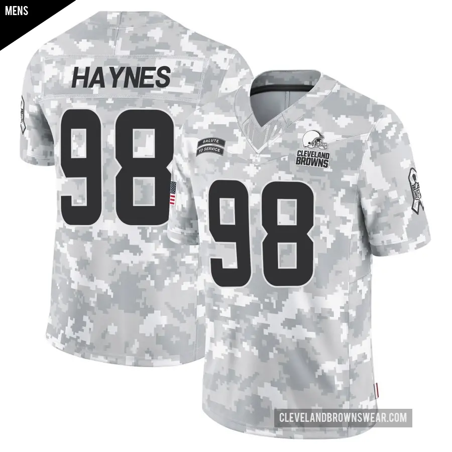 Men's Cleveland Browns ＃98 Marcus Haynes Arctic Camo Limited 2024 Salute to Service Jersey