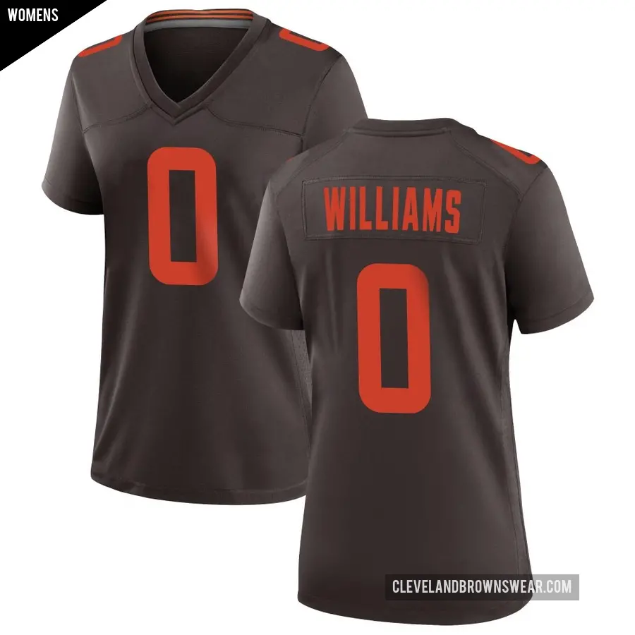 Women's Cleveland Browns ＃0 Bucky Williams Brown Game Alternate Jersey