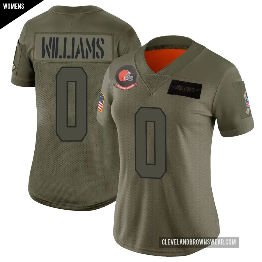 Women's Cleveland Browns ＃0 Bucky Williams Camo Limited 2019 Salute to Service Jersey