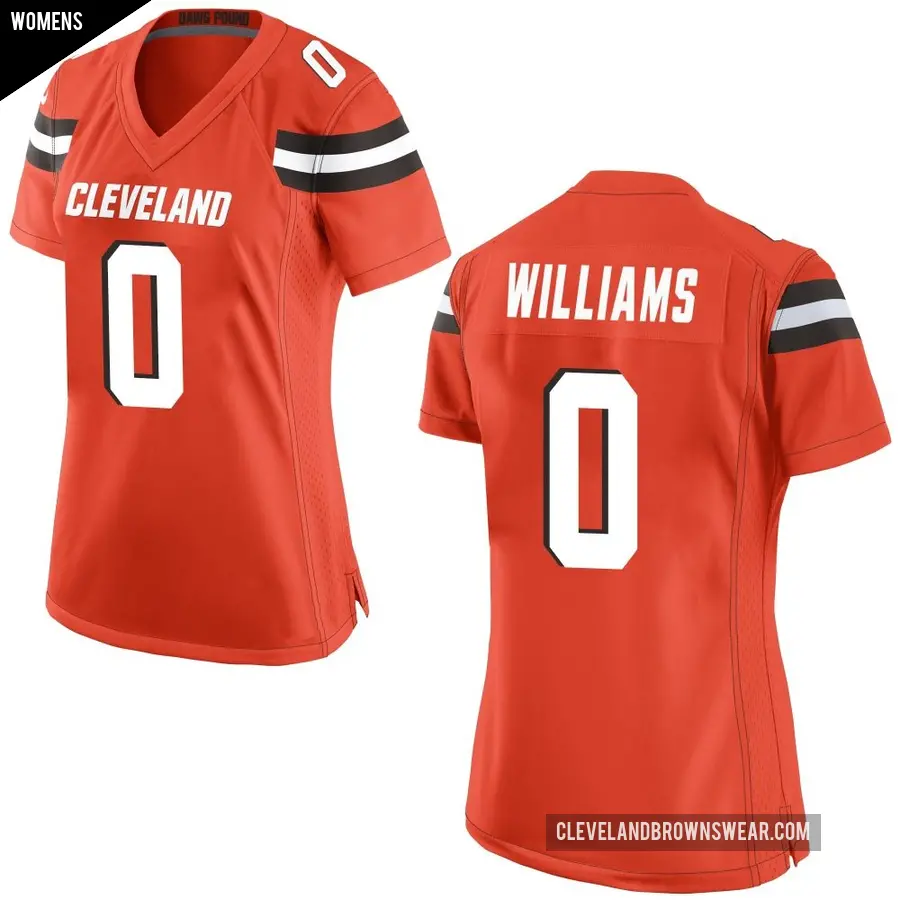 Women's Cleveland Browns ＃0 Bucky Williams Orange Game Alternate Jersey
