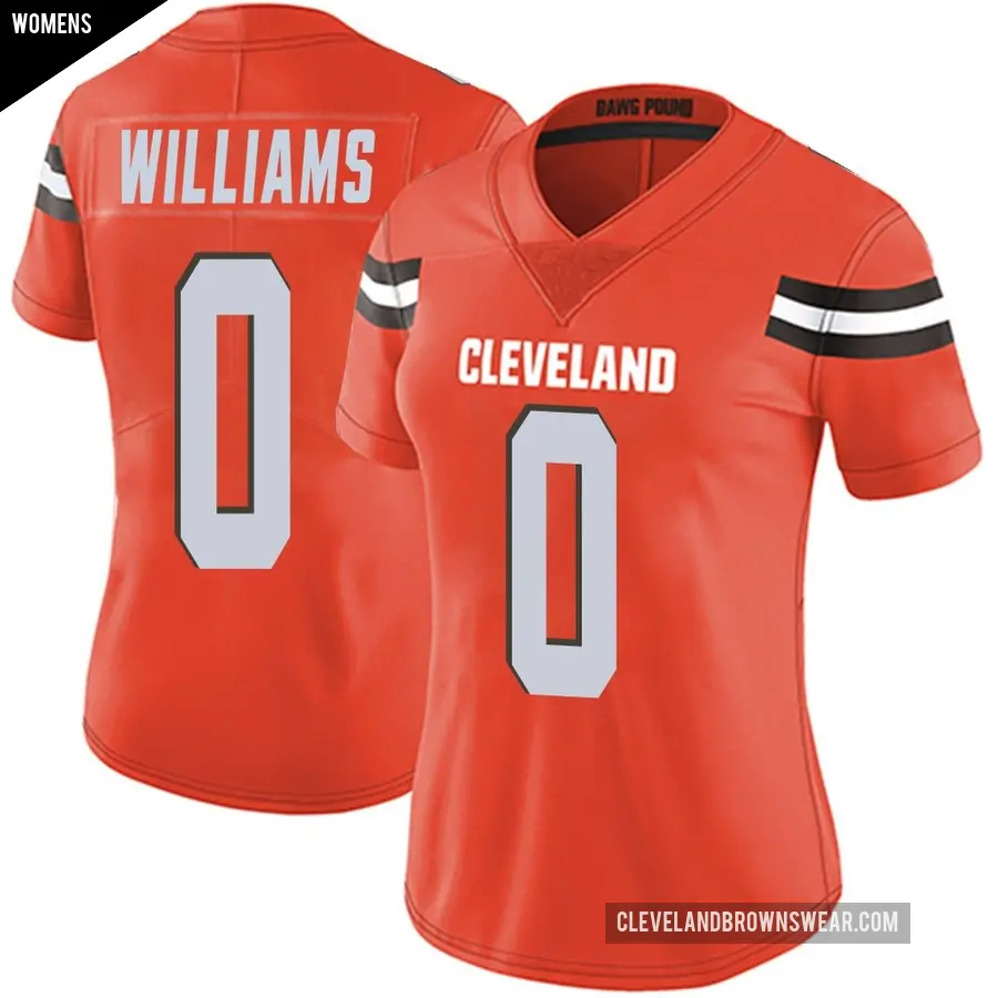 Women's Cleveland Browns ＃0 Bucky Williams Orange Limited Alternate Vapor Untouchable Jersey
