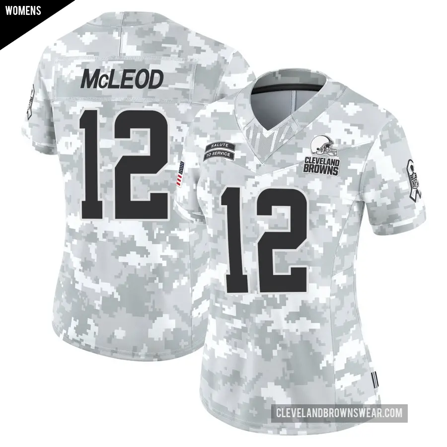 Women's Cleveland Browns ＃12 Rodney McLeod Jr. Arctic Camo Limited 2024 Salute to Service Jersey