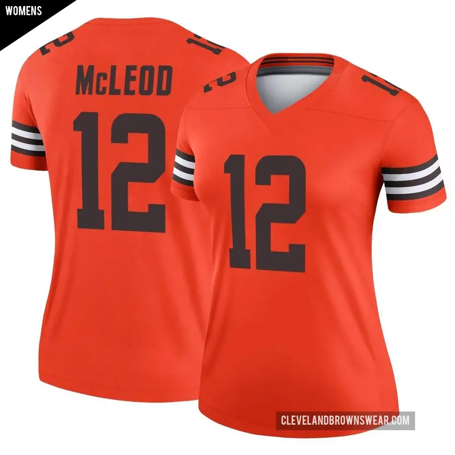 Women's Cleveland Browns ＃12 Rodney McLeod Jr. Orange Legend Inverted Jersey