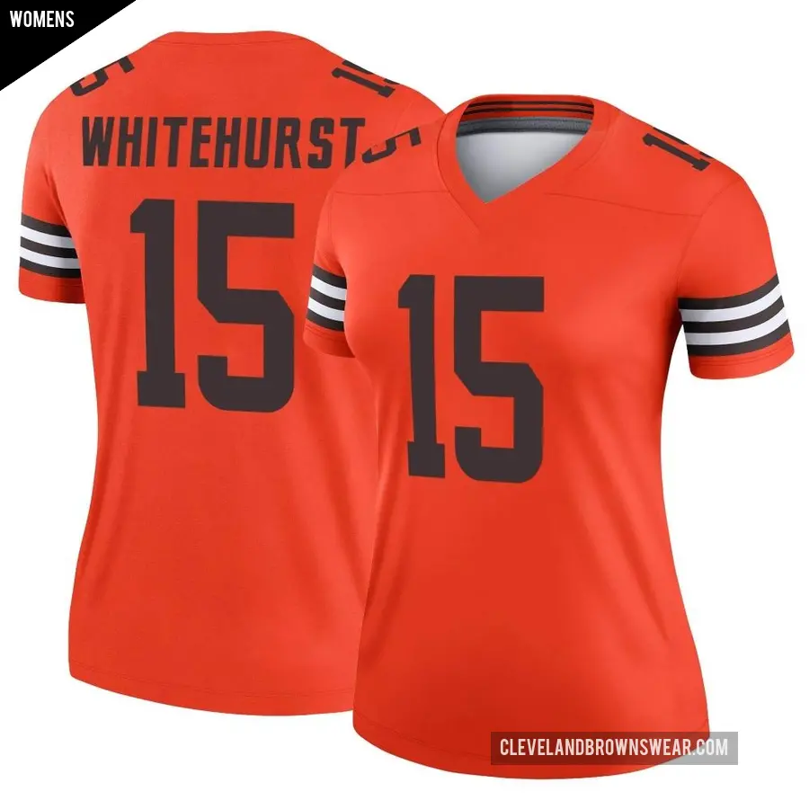 Women's Cleveland Browns ＃15 Charlie Whitehurst Orange Legend Inverted Jersey