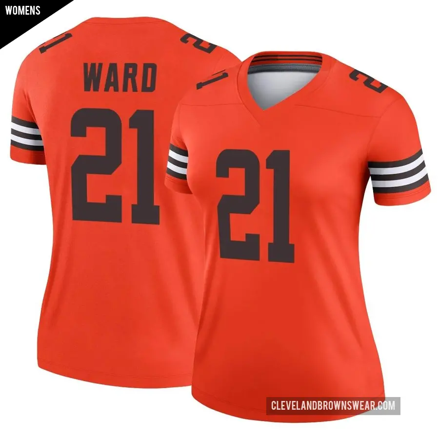 Women's Cleveland Browns ＃21 Denzel Ward Orange Legend Inverted Jersey