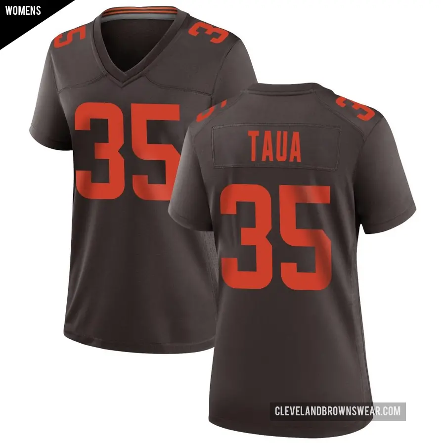 Women's Cleveland Browns ＃35 Toa Taua Brown Game Alternate Jersey