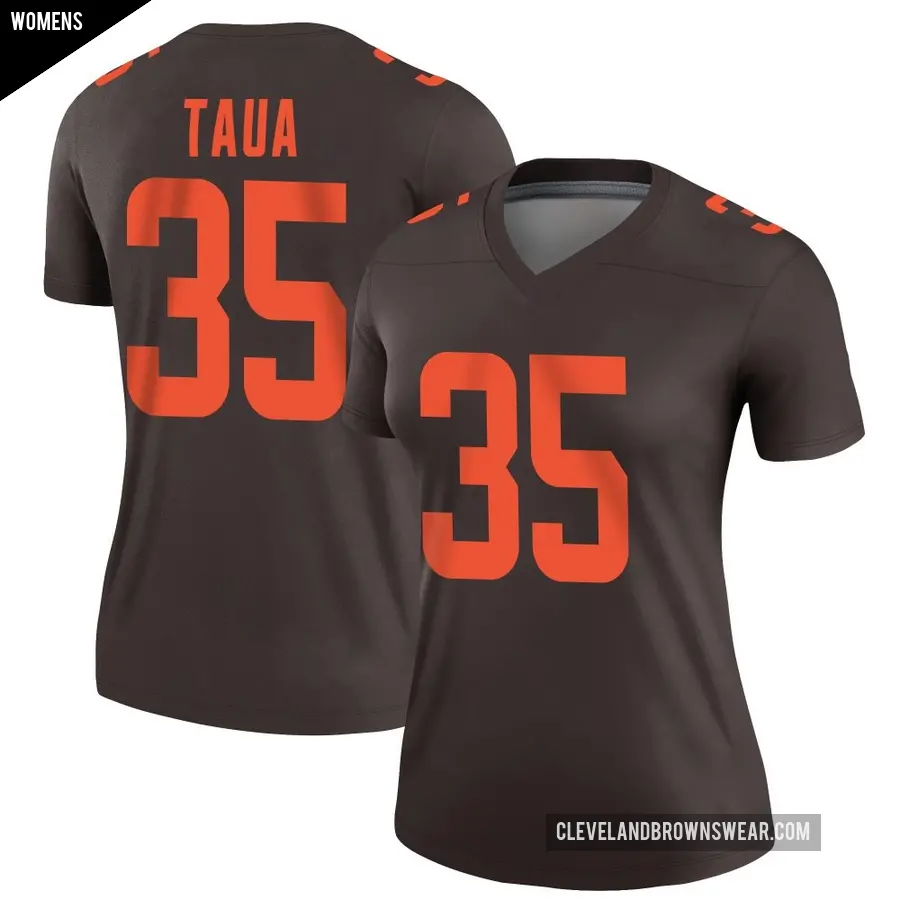 Women's Cleveland Browns ＃35 Toa Taua Brown Legend Alternate Jersey