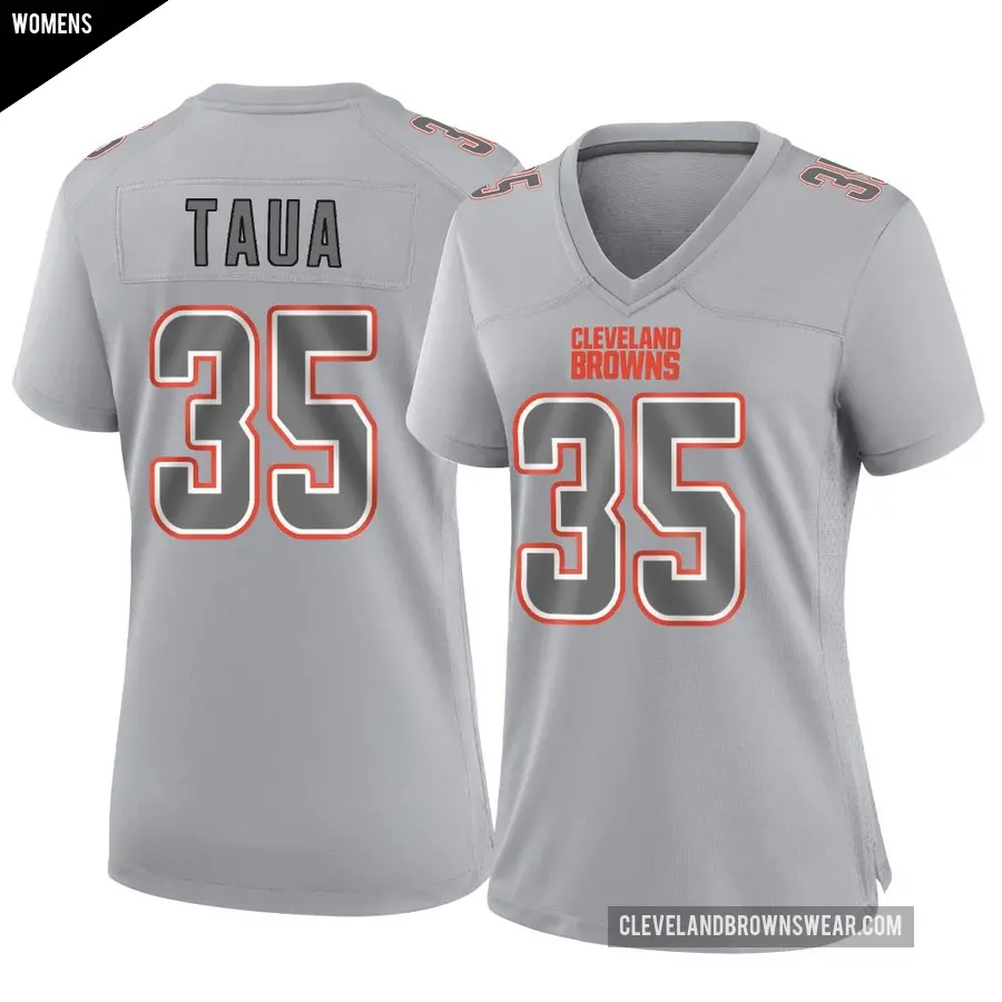 Women's Cleveland Browns ＃35 Toa Taua Gray Game Atmosphere Fashion Jersey