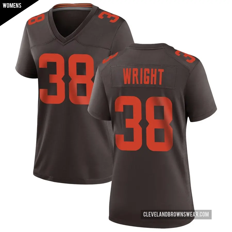 Women's Cleveland Browns ＃38 Winston Wright Brown Game Alternate Jersey