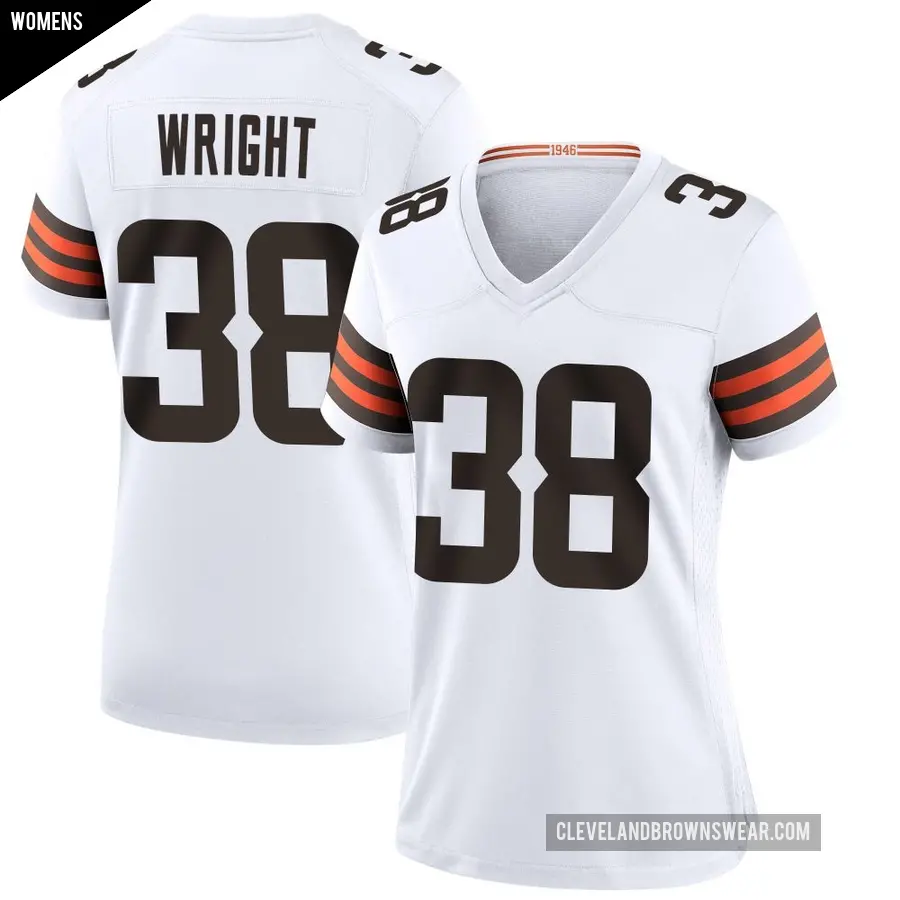 Women's Cleveland Browns ＃38 Winston Wright White Game Jersey
