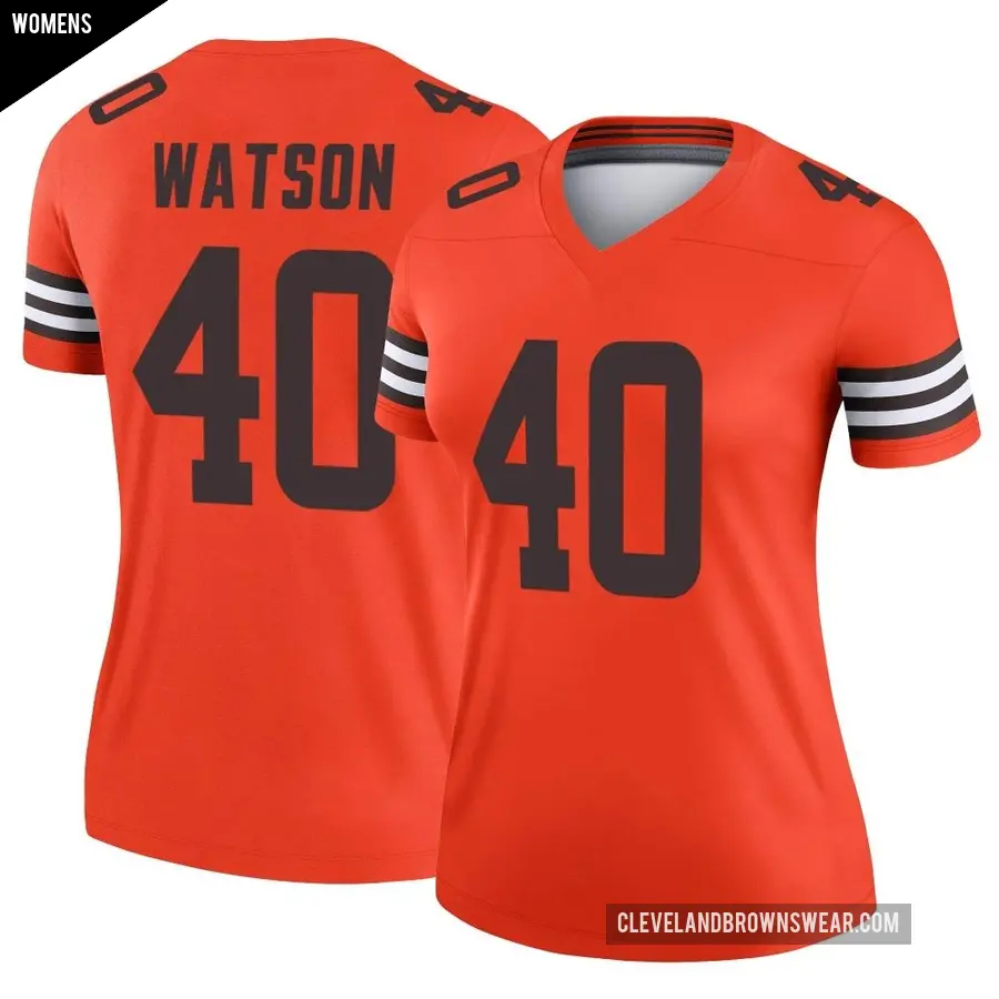 Women's Cleveland Browns ＃40 Nathaniel Watson Orange Legend Inverted Jersey
