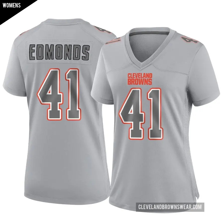 Women's Cleveland Browns ＃41 Christopher Edmonds Gray Game Atmosphere Fashion Jersey