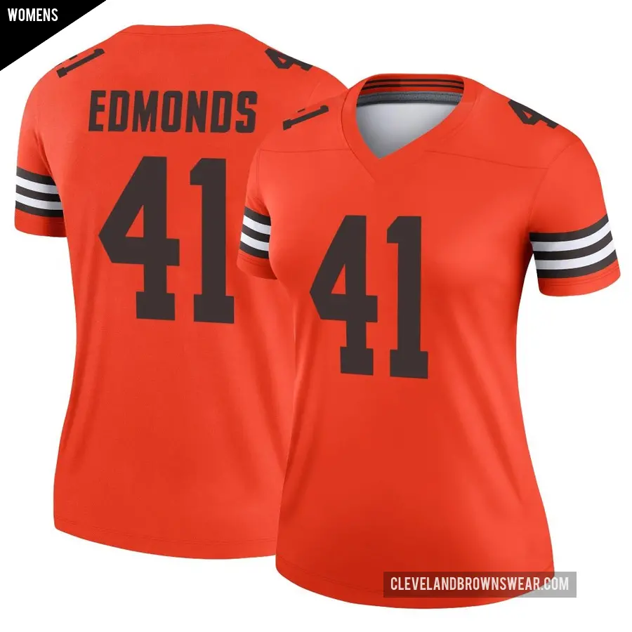 Women's Cleveland Browns ＃41 Christopher Edmonds Orange Legend Inverted Jersey