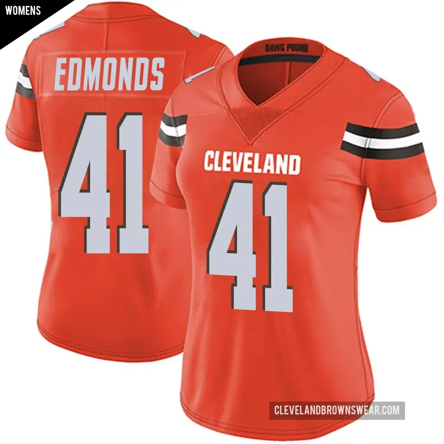 Women's Cleveland Browns ＃41 Christopher Edmonds Orange Limited Alternate Vapor Untouchable Jersey