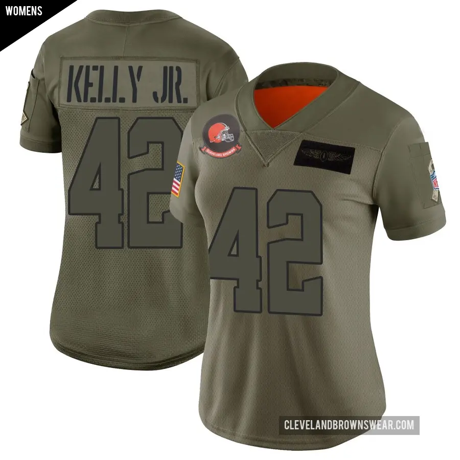 Women's Cleveland Browns ＃42 John Kelly Jr. Camo Limited 2019 Salute to Service Jersey