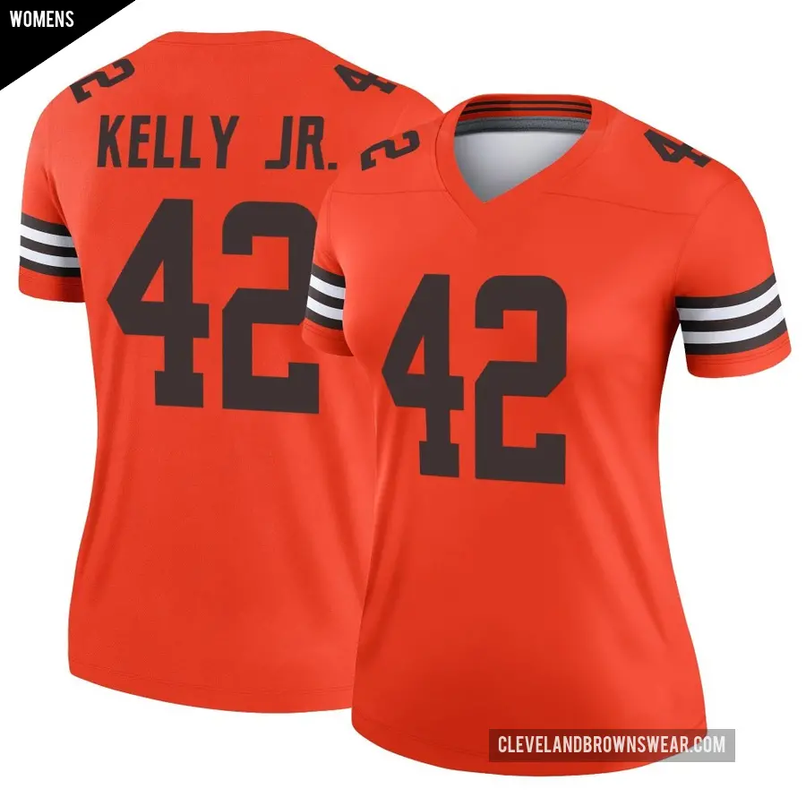 Women's Cleveland Browns ＃42 John Kelly Jr. Orange Legend Inverted Jersey