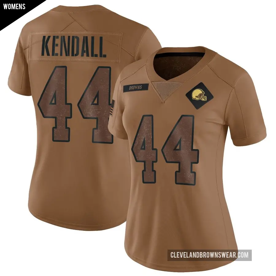 Women's Cleveland Browns ＃44 Anthony Kendall Brown Limited 2023 Salute To Service Jersey