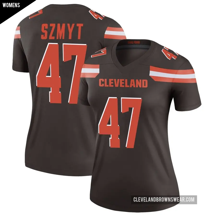 Women's Cleveland Browns ＃47 Andre Szmyt Brown Legend Jersey
