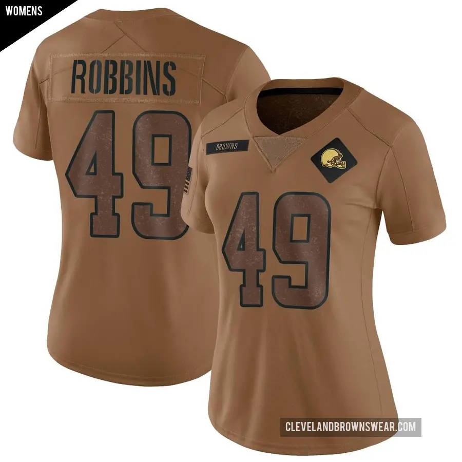 Women's Cleveland Browns ＃49 Aidan Robbins Brown Limited 2023 Salute To Service Jersey