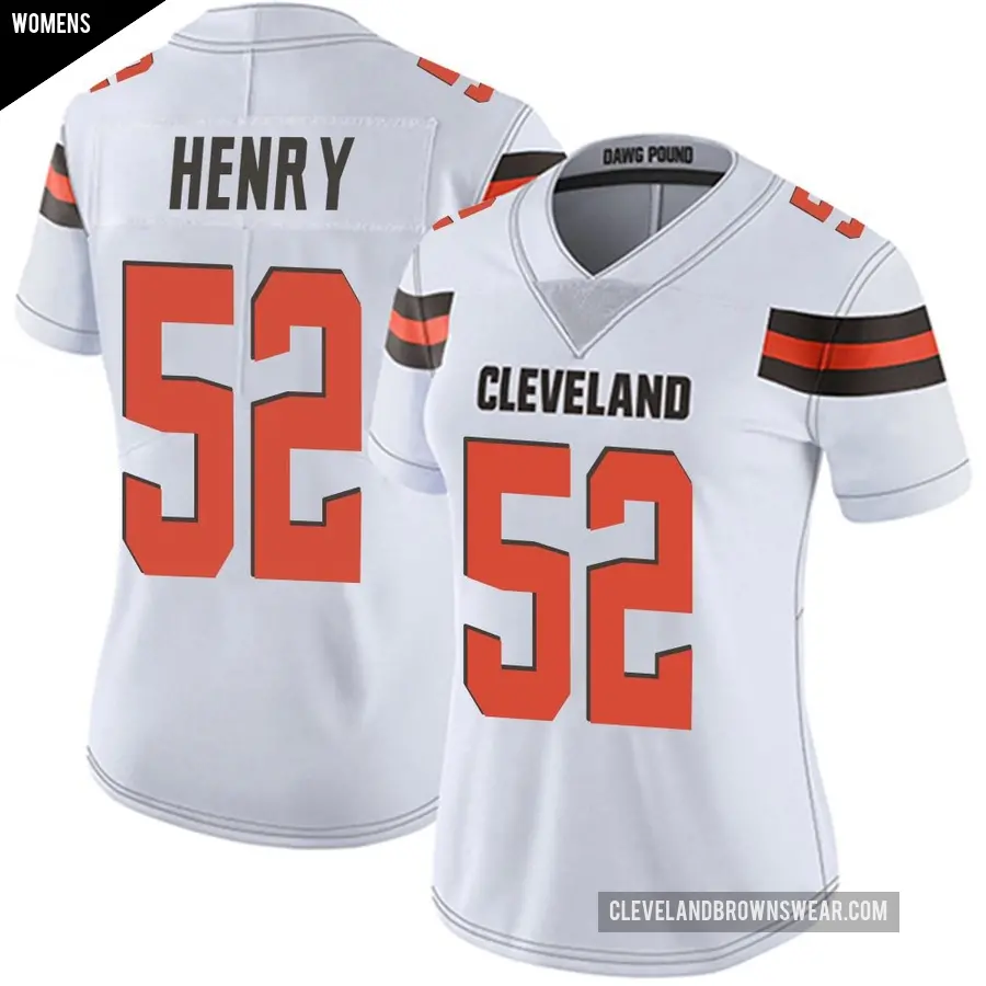 Women's Cleveland Browns ＃52 KJ Henry White Limited Vapor Untouchable Jersey