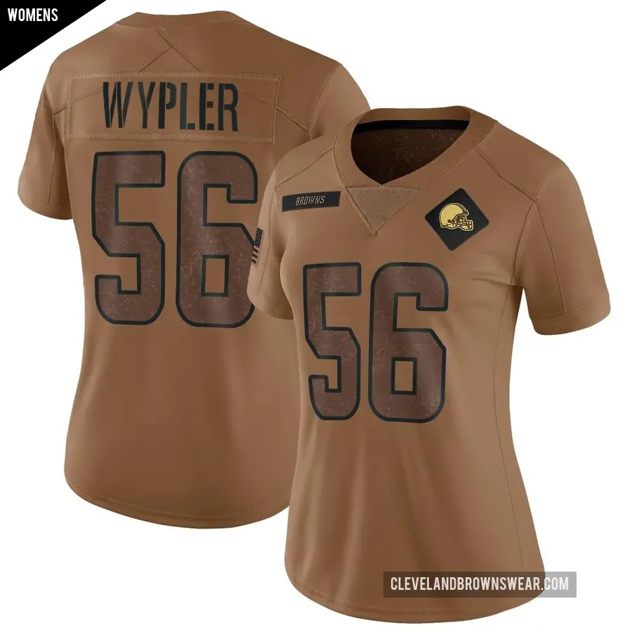 Women's Cleveland Browns ＃56 Luke Wypler Brown Limited 2023 Salute To Service Jersey