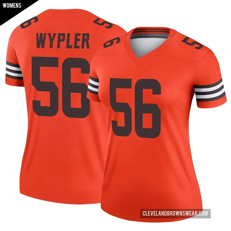 Women's Cleveland Browns ＃56 Luke Wypler Orange Legend Inverted Jersey
