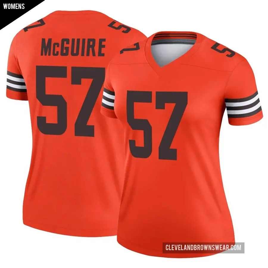 Women's Cleveland Browns ＃57 Isaiah McGuire Orange Legend Inverted Jersey