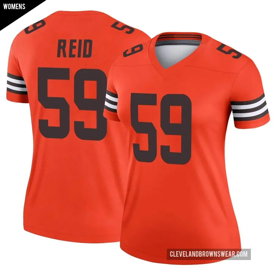 Women's Cleveland Browns ＃59 Winston Reid Orange Legend Inverted Jersey