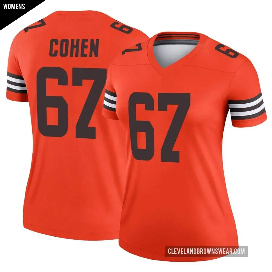 Women's Cleveland Browns ＃67 Javion Cohen Orange Legend Inverted Jersey