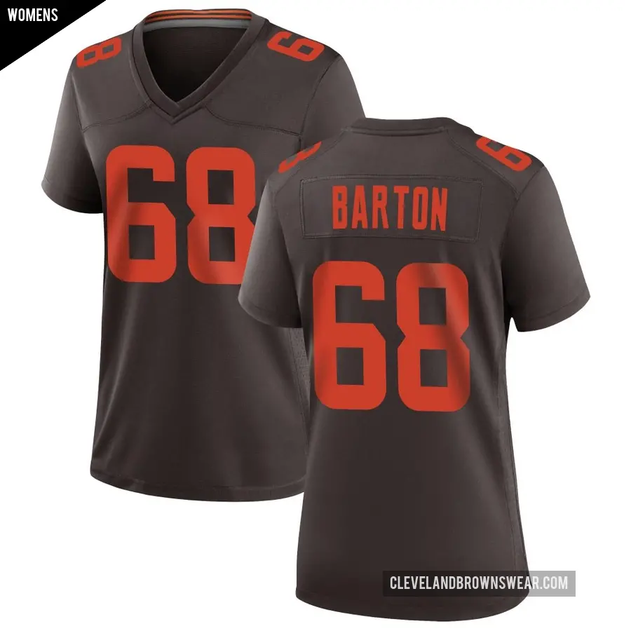 Women's Cleveland Browns ＃68 Jackson Barton Brown Game Alternate Jersey