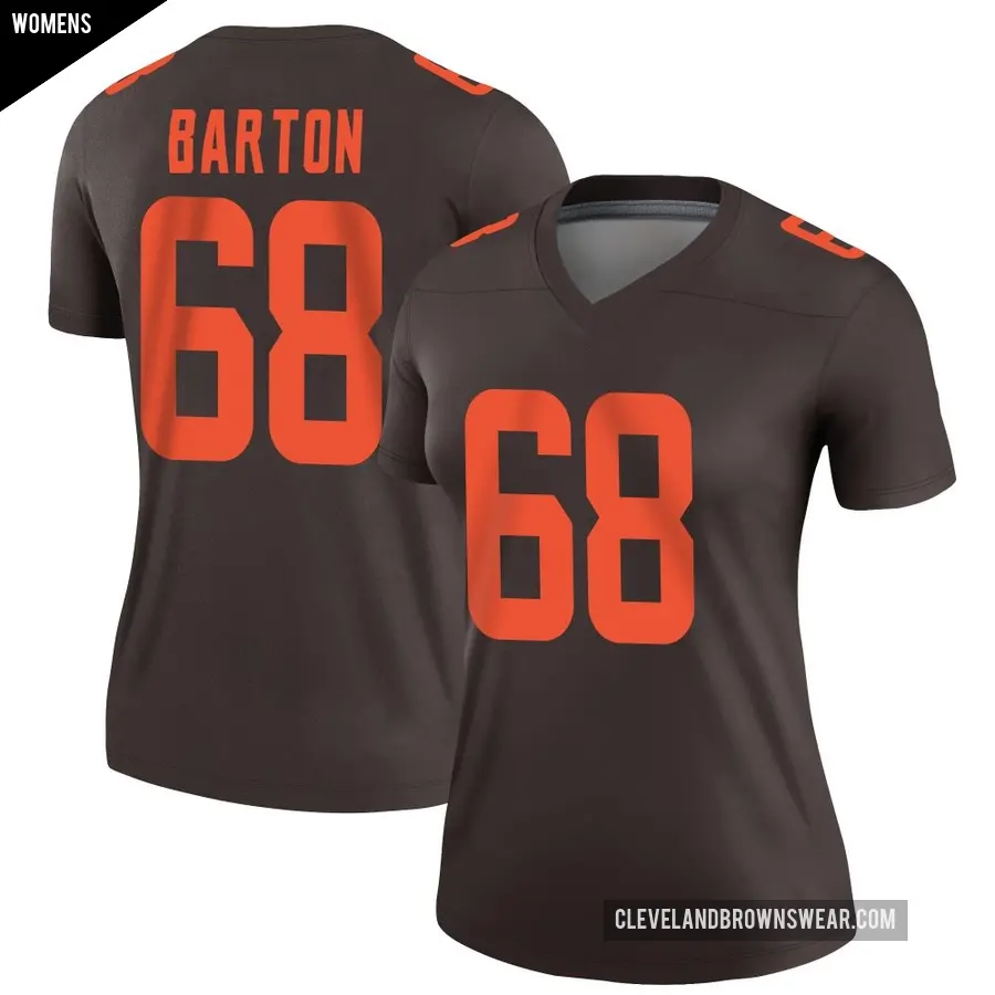 Women's Cleveland Browns ＃68 Jackson Barton Brown Legend Alternate Jersey